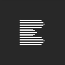 Letter e abstract line art monogram logo Vector Image