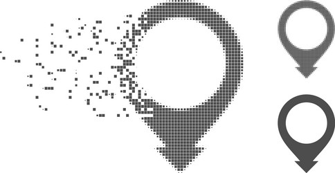 moving pixel halftone map pointer icon vector image