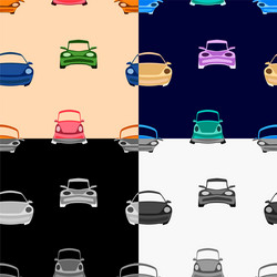 set seamless pattern children cars vector