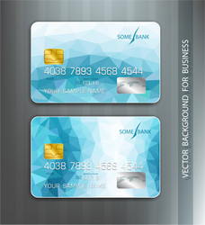 Templates credit cards with blue abstract pattern vector