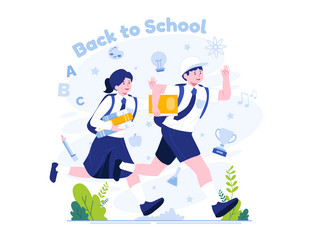 Back to school concept children vector