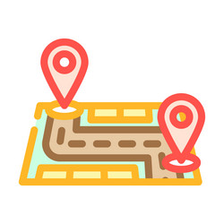 map pointer delivery color icon vector image