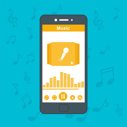 media player application app template with flat vector image