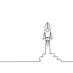 Rocket Launch Thin Line Icon vector image