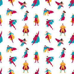 Superhero animals seamless pattern cartoon Vector Image