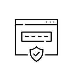 Secure internet account login web browser shield vector