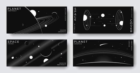set of abstract space horizontal backgrounds vector image