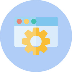 web setting flat circle icon vector image