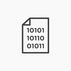 binary codeline in thin line black color flat vector image
