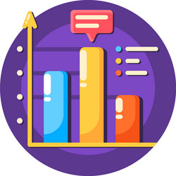 Trend up graph icon in trendy flat style isolated Vector Image
