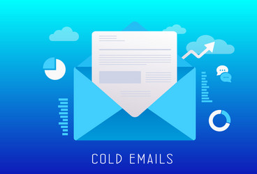 cold emails flat vector