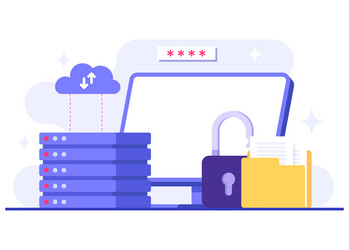 database protection cyber security data center vector image