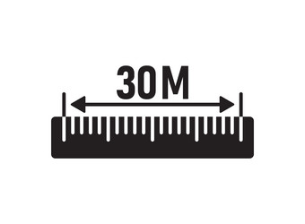 ruler 30 meters icon in flat style measure scale vector image