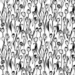 seamless pattern with spring tulips vector image