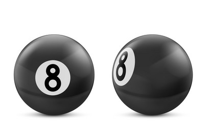 black billiard eight ball isolated on white vector