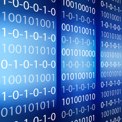 blue binary computer code repeating vector image