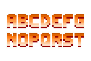 pixel retro font computer game design vector image