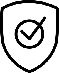security shield with check mark icon line style vector image
