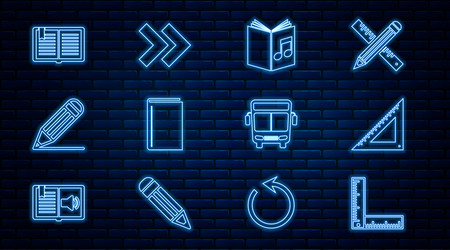 set line folding ruler triangular audio book vector image