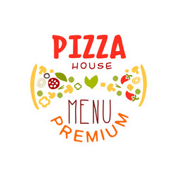 typography flat pizzeria house logo creative Vector Image