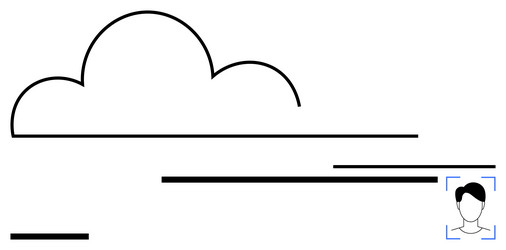 cloud computing concept with minimalist design vector image