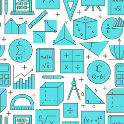 learning maths seamless pattern in line style vector image