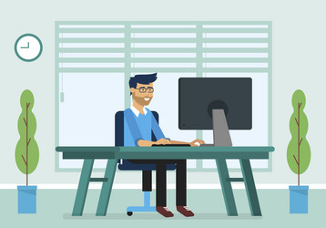 working in office vector