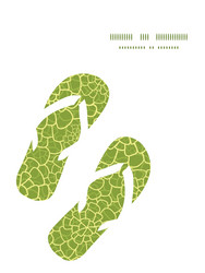 abstract green natural texture flip flops vector