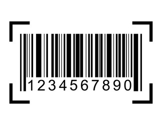 barcode icon bar code for web flat design isolated vector image