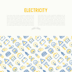 electricity concept with thin line icons Vector Image