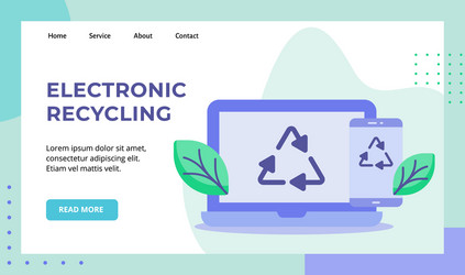 Electronic recycling green leaf recycle icon vector