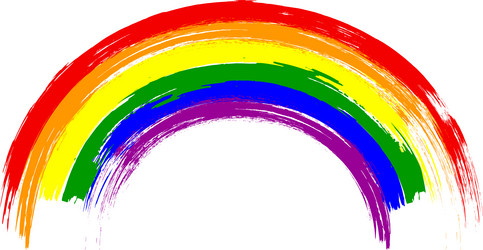 Rainbow brush stroke heart pride flag symbol Vector Image