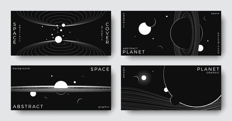 set of abstract space horizontal backgrounds vector image