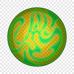 Green planet icon cartoon style vector