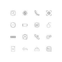 interface simple linear icons set outlined vector image