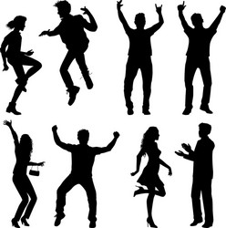 Silhouetted Dancing Party Vector Image
