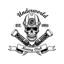 skull coal miner Vector Image