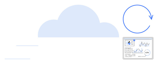 cloud computing data syncing with analytics vector image