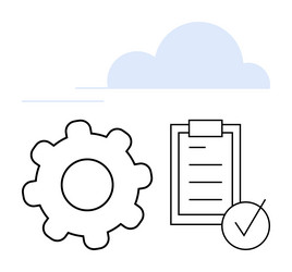 cloud integration with task management and system vector image