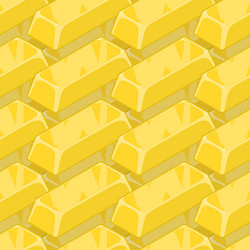 Gold bullion seamless pattern golden ingot vector