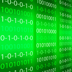 green binary computer code repeating vector image