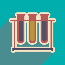 icon of flasks for analysis in flat style vector image