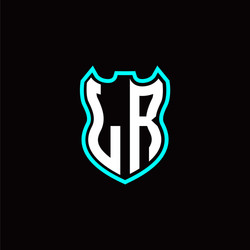 l r initial logo design with shield shape vector image