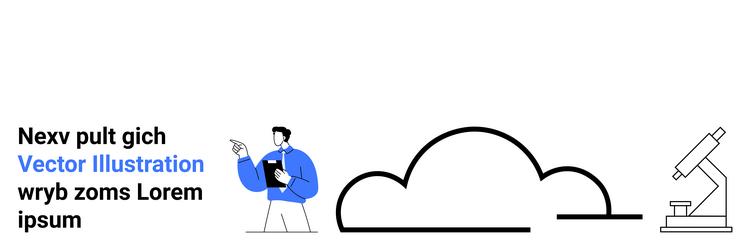 scientist analyzing data near cloud computing vector image