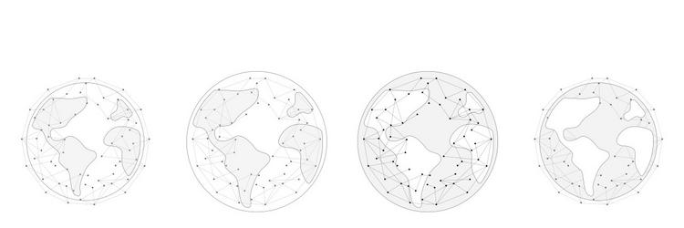 set of connected web dots global data vector image