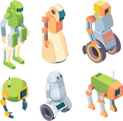 technological robots helper future isometry set vector image