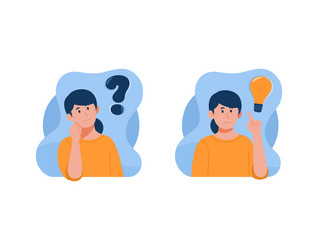 thinking with question mark and light bulb icons vector