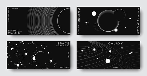 set of abstract space horizontal backgrounds vector image
