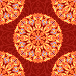 Christmas winter round pattern with reindeer Vector Image
