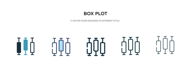 box plot icon in different style two colored vector image